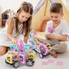 TOKBLOK Magnetic Tiles Toys for 3 4 5 6+ Year Old Girls Boys 100Pcs Macaron Magnet Building Blocks Set for Toddler STEM Educational Toys for Kids Birthday Gifts (Castle & Car Set) view 3