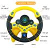 RedCrab Steering Wheel Car Driving Simulated Toy with Light and Music for Kids, Pretend Driving Seat Toys,Baby Electric Early Learning Educational Toys for Boys and Girls(Yellow) view 2
