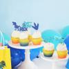 Gyufise 24Pcs Dinosaur Cupcake Toppers Blue Glitter 3 Rex Roar Dinosaur Cupcake Picks Three Years Old Dino Theme Baby Shower 3rd Birthday Party Cake Decorations Supplies view 4