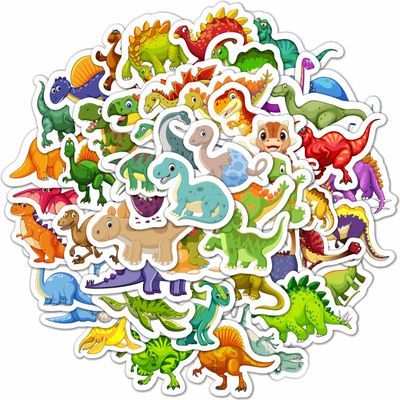 100 Pcs Cute Dinosaur Stickers, Waterproof Vinyl Dino Stickers for Water Bottles, Dinosaur Birthday Favors, Gifts for Men and Women