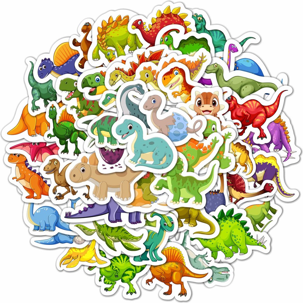 100 Pcs Cute Dinosaur Stickers, Waterproof Vinyl Dino Stickers for Water Bottles, Dinosaur Birthday Favors, Gifts for Men and Women