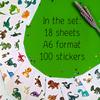 100 Pcs Cute Dinosaur Stickers, Waterproof Vinyl Dino Stickers for Water Bottles, Dinosaur Birthday Favors, Gifts for Men and Women view 2