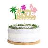 1Pcs Glitter Flamingo Happy Birthday Cake Topper Hawaiian Luau Tropical Pineapple Theme Kids Boys Girls Party Decoration Supplies view 1