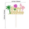 1Pcs Glitter Flamingo Happy Birthday Cake Topper Hawaiian Luau Tropical Pineapple Theme Kids Boys Girls Party Decoration Supplies view 2