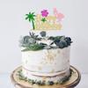 1Pcs Glitter Flamingo Happy Birthday Cake Topper Hawaiian Luau Tropical Pineapple Theme Kids Boys Girls Party Decoration Supplies view 4