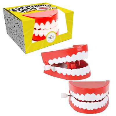 The Dreidel Company Wind Up Teeth Chomping & Chattering Teeth Toys for Kids Birthday Party Favors, Novelty and Gag Gifts, 2.5" Inches (25-Pack)