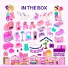 Dollhouse with 4 Princesses, 4 Unicorns, Dog, Furniture and Accessories - Pink and Purple Dream Doll House Toy for Little Girls - 5 Rooms w/Garden, Furniture and Accessories, Gift for Girls Ages 2-7 view 2