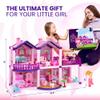 Dollhouse with 4 Princesses, 4 Unicorns, Dog, Furniture and Accessories - Pink and Purple Dream Doll House Toy for Little Girls - 5 Rooms w/Garden, Furniture and Accessories, Gift for Girls Ages 2-7 view 3