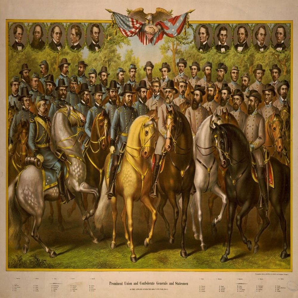 1000 Piece Jigsaw Puzzle | Prominent Union and Confederate Generals and Statesmen | 1861-5