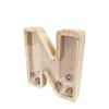 FixtureDisplays First Name Initial Personalized 7" Tall Wooden Kids Letter Piggy Bank Custom Name Coin Bank, Wood Alphabet Letter Bank Money Box Birthday Home Decoration - Letter "N" 15553-N-NPF view 2