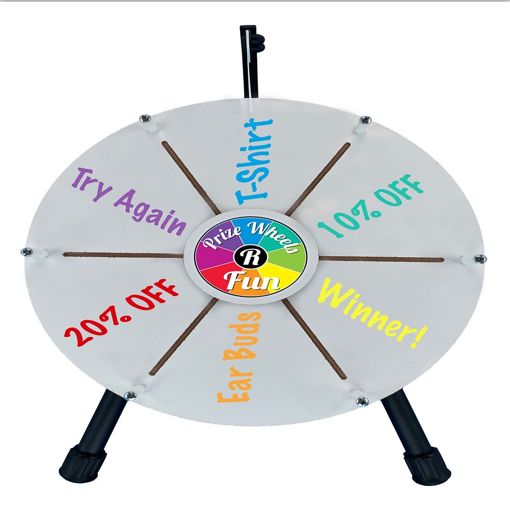 Prize Wheels R Fun Wheel Spinning Wheel for Prizes - Spin The Wheel Game for Trade Shows, Corporate Functions, Fundraisers and Promotional Campaigns (Dry Erase, 14 in)