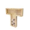 FixtureDisplays First Name Initial Personalized 7" Tall Wooden Kids Letter Piggy Bank Custom Name Coin Bank, Wood Alphabet Letter Bank Money Box Birthday Home Decoration - Letter "T" 15553-T-1D view 2