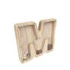 FixtureDisplays First Name Initial Personalized 7" Tall Wooden Kids Letter Piggy Bank Custom Name Coin Bank, Wood Alphabet Letter Bank Money Box Birthday Home Decoration - Letter "M" 15553-M-1D view 1