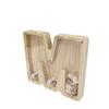 FixtureDisplays First Name Initial Personalized 7" Tall Wooden Kids Letter Piggy Bank Custom Name Coin Bank, Wood Alphabet Letter Bank Money Box Birthday Home Decoration - Letter "M" 15553-M-1D view 2