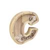 FixtureDisplays First Name Initial Personalized 7" Tall Wooden Kids Letter Piggy Bank Custom Name Coin Bank, Wood Alphabet Letter Bank Money Box Birthday Home Decoration - Letter "C" 15553-C-1D view 1