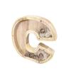 FixtureDisplays First Name Initial Personalized 7" Tall Wooden Kids Letter Piggy Bank Custom Name Coin Bank, Wood Alphabet Letter Bank Money Box Birthday Home Decoration - Letter "C" 15553-C-1D view 2