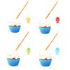 OBUY 12 Pieces Mini Fish Pole Decoration Little Fisherman Fishing Pole Picks Party Supplies Mini Fish Pole Cupcake toppers for Birthday Party Tropical Party Drink picks view 1