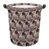 MALIHONG Cat Face Laundry Basket with Handle Cute British Shorthair Cat Mash Face Animal Laundry Hamper Waterproof Fabric Toy Box Clothes Storage Fodable Washing Bag for Bedroom Nursery view 1