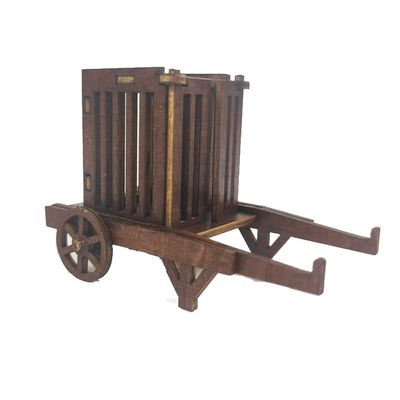 1/72 Scale Soldiers Action Figures accessories wooden functional guillotine gallows prison cage model miniature toy (prison cage)