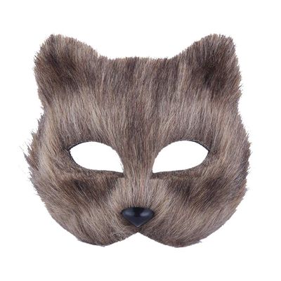 PRETYZOOM Half-face Mask Cosplay Prop for Halloween Parties Masquerades Lightweight Comfortable Nose Grey Short-haired Animal Mask for Elegant Costumes