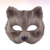 PRETYZOOM Half-face Mask Cosplay Prop for Halloween Parties Masquerades Lightweight Comfortable Nose Grey Short-haired Animal Mask for Elegant Costumes view 2