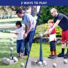 QDRAGON 2 in 1 T Ball Sets for Kids 3-5 5-8, Tee Ball Set with Automatic Pitching Machine/Adjustable Batting Bat & Stand/6 Balls, Baseball Toys Outdoor Sport for Toddlers Boys, Blue view 2
