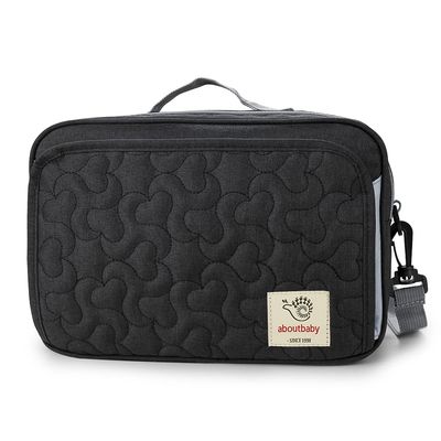 MOMIGO Baby Diaper Bag Stroller Bag - Diaper Caddy Tote Baby Stroller Bag for Diapers, Wipes & Toys (Black Flower)