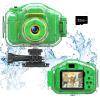 Agoigo Kids Waterproof Camera - Children Underwater HD Video Digital Camcorder, Portable Travel Toy for Toddler - Ideal Christmas Birthday Gifts for Boys Girls Age 3-12 with 32GB Card (Green) view 1