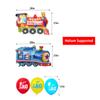 3rd Train Birthday Decorations Boys,3 Years Old Birthday Party Supplies Blue Number 3 Foil Balloons Locomotive Banner,Train Patterned Balloon,Cake Topper view 3