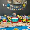 3rd Train Birthday Decorations Boys,3 Years Old Birthday Party Supplies Blue Number 3 Foil Balloons Locomotive Banner,Train Patterned Balloon,Cake Topper view 4