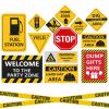 13 pcs construction Birthday Party supplies, construction party decorations for boys kid birthday party Baby Shower11.8 inch construction theme party wall decor signs with Yellow Caution Tape view 1