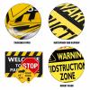 13 pcs construction Birthday Party supplies, construction party decorations for boys kid birthday party Baby Shower11.8 inch construction theme party wall decor signs with Yellow Caution Tape view 2