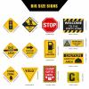 13 pcs construction Birthday Party supplies, construction party decorations for boys kid birthday party Baby Shower11.8 inch construction theme party wall decor signs with Yellow Caution Tape view 3