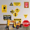 13 pcs construction Birthday Party supplies, construction party decorations for boys kid birthday party Baby Shower11.8 inch construction theme party wall decor signs with Yellow Caution Tape view 4