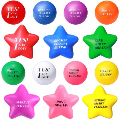 140 Pcs Motivational Stress Balls Bulk Stress Relief Balls with Motivational Quotes Adults Anger Management Colorful Hand Excerise Foam Party Favors Gifts for Anxiety Tension, Inspirational