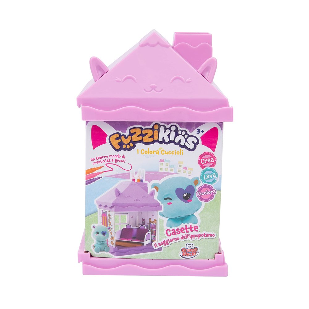 Grandi Giochi - Fuzzikins The Colours Puppies Houses, The Hippo Living Room, Puppies to Colour, Wash and Recolour - FUZ00004