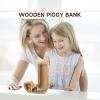 WOOD CITY Letter Piggy Bank for Adults Boys Girls Kids, Wooden 9 inch Large Personalized Bills and Coins Bank Money Box, Customized Name DIY Creative Gift for Real-Money, Alphabet Decorations (D) view 4