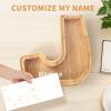 WOOD CITY Letter Piggy Bank for Adults Boys Girls Kids, Wooden 9 inch Large Personalized Bills and Coins Bank Money Box, Customized Name DIY Creative Gift for Real-Money, Alphabet Decorations (J) view 3