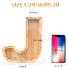 WOOD CITY Letter Piggy Bank for Adults Boys Girls Kids, Wooden 9 inch Large Personalized Bills and Coins Bank Money Box, Customized Name DIY Creative Gift for Real-Money, Alphabet Decorations (J) view 4