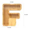 WOOD CITY Letter Piggy Bank for Adults Boys Girls Kids, Wooden 9 inch Large Personalized Bills and Coins Bank Money Box, Customized Name DIY Creative Gift for Real-Money, Alphabet Decorations (F) view 2