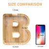 WOOD CITY Letter Piggy Bank for Adults Boys Girls Kids, Wooden 9 inch Large Personalized Bills and Coins Bank Money Box, Customized Name DIY Creative Gift for Real-Money, Alphabet Decorations (B) view 3
