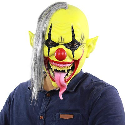 HAOZAIKEJI Halloween Scary Head Mask, Horror Animal Full Head Mask Death Witch Zombie Cosplay Costume Creepy Party Decoration Supplies (green j0ker)