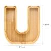 WOOD CITY Letter Piggy Bank for Adults Boys Girls Kids, Wooden 9 inch Large Personalized Bills and Coins Bank Money Box, Customized Name DIY Creative Gift for Real-Money, Alphabet Decorations (U) view 2