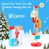 WHOHOLL Wooden Kids Cleaning Toy Set Toddler Broom and Dustpan Set for Housekeeping 9 Pcs Broom and Mop Set for Toddlers 3-6, Cleaning Toys with Sponge, Christmas Birthday Gifts for Boys Girls view 2