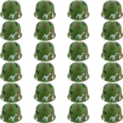 Cotiny 24 Pack Kids Army Helmets Plastic Camouflage Hats Soldier Costume Caps for Teens Halloween Costume Accessories Camo Party Supplies (Color Set 1)