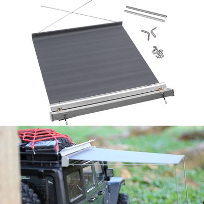 Vgoohobby 8.6" x8.6" RC Car Simulation Side Car Roof Top Tent Rain Canopy Sunshade Decoration Accessory Compatible with Traxxas TRX4 Axial SCX10 Tamiya Arrma D90 1/10 RC Crawler (Silver)