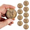 10Pc Archangel Saint Michael Challenge Coin, Quis Ut Deus - 1.75" Antique Gold-Color Plated St Michael Prayer Token - Commemorative Religious Coins - Christian Coin Gifts for Collectors, Bible Study view 1