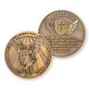 10Pc Archangel Saint Michael Challenge Coin, Quis Ut Deus - 1.75" Antique Gold-Color Plated St Michael Prayer Token - Commemorative Religious Coins - Christian Coin Gifts for Collectors, Bible Study view 2