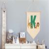 Personalised Woodland Animal Flag Decor Gifts for Baby Boy Girl Newborn Kids-Jungle Safari Pennant Banner Wall Sign Gifts for Nursery Baby Room Bedroom Playroom Front Door-Monogrammed Initial Letter K view 2