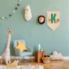 Personalised Woodland Animal Flag Decor Gifts for Baby Boy Girl Newborn Kids-Jungle Safari Pennant Banner Wall Sign Gifts for Nursery Baby Room Bedroom Playroom Front Door-Monogrammed Initial Letter K view 4